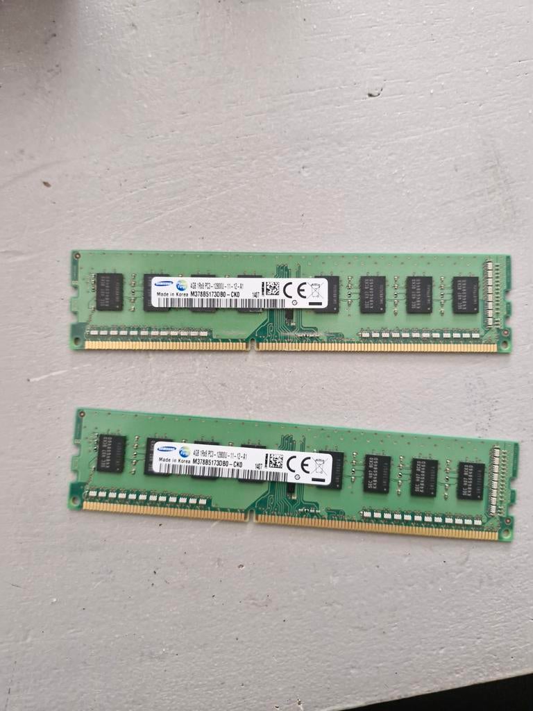 2  4GB geheugenmodules  1R8 PC3 -12800U-11-12-A1, Computers en Software, RAM geheugen, Ophalen