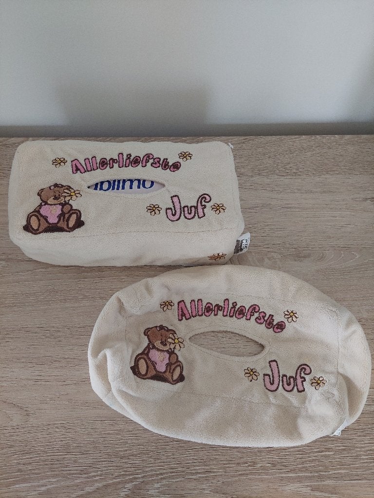zakdoek /tissuehouder cadeau einde schooljaar, Ophalen, Gebruikt