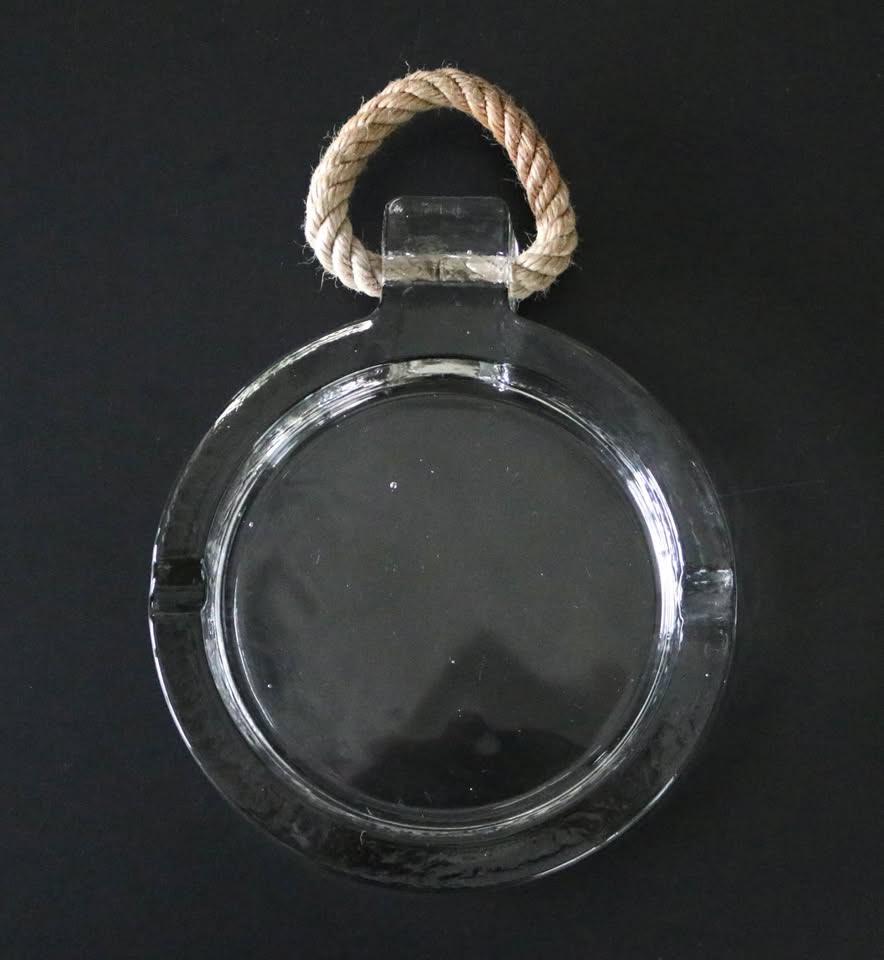 Vintage nautical glass ashtray with rope - Retro Asbak, Huis en Inrichting, Vintage, Ophalen of Verzenden, Zo goed als nieuw, Glas