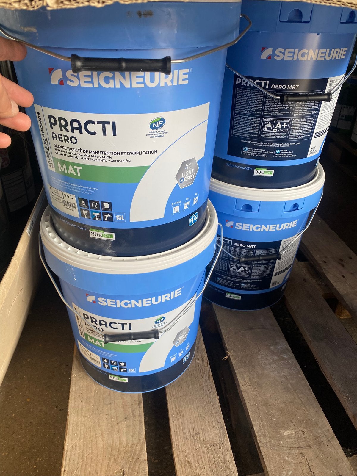 Seigniory pot voor matte verf 15 L, Ophalen, Zo goed als nieuw, Wit