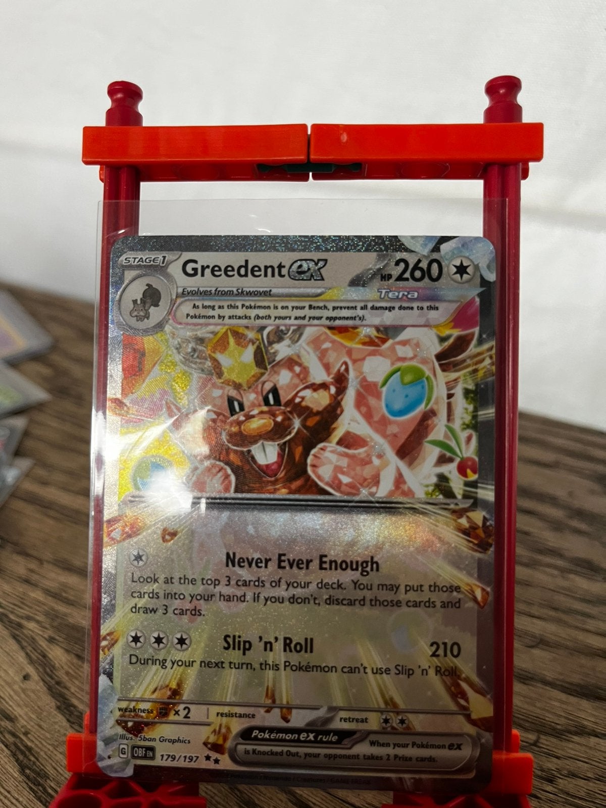 Pokémon greedent ex 179/197, Hobby en Vrije tijd, Ophalen of Verzenden, Nieuw, Losse kaart