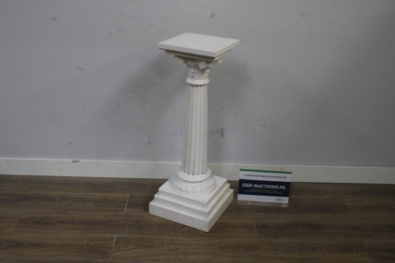 Witte zuil met klassieke afwerking, Huis en Inrichting, Woonaccessoires | Zuilen en Pilaren, Ophalen of Verzenden, Niet ingevuld