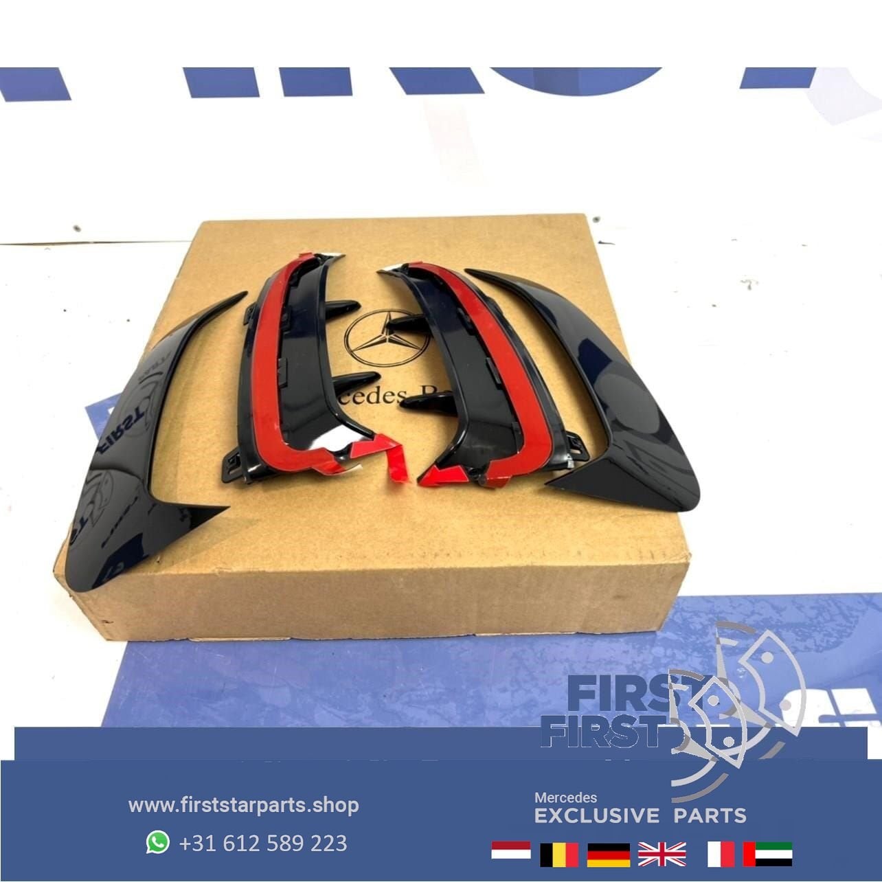 W177 A45 AMG ACHTERBUMPER AERO SPLITTER SET L/R 2018-2022 SP, Gebruikt, Ophalen of Verzenden, Achter, -