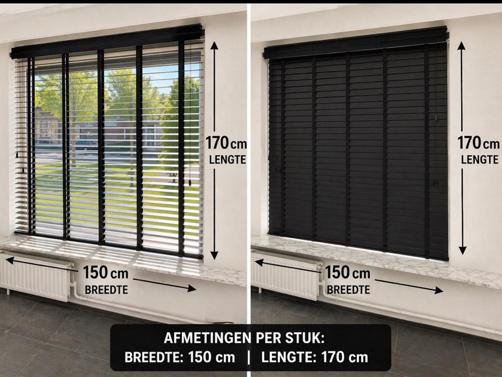 4 grote Zwarte lamellen & 2 smalle lamellen, Huis en Inrichting, Ophalen, Zo goed als nieuw