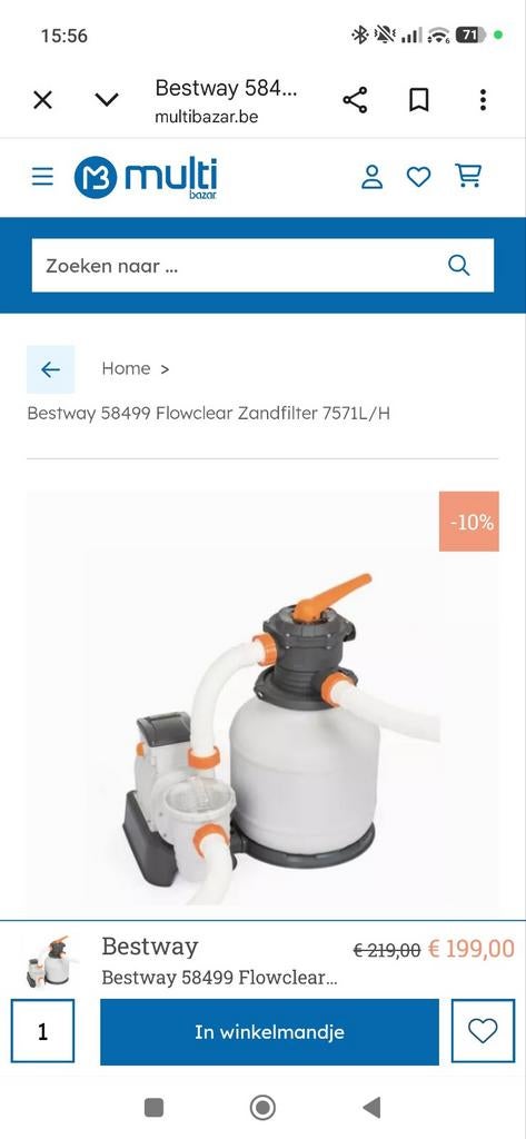 Zandfilter pomp, Ophalen