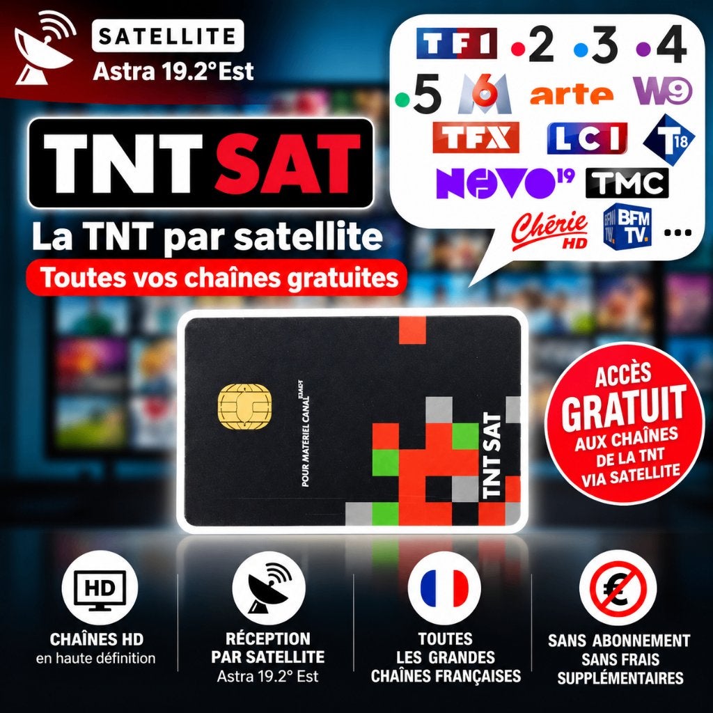Carte TNT SAT – valable 4 ans, Enlèvement, Neuf, Antenne (parabolique), Autres marques
