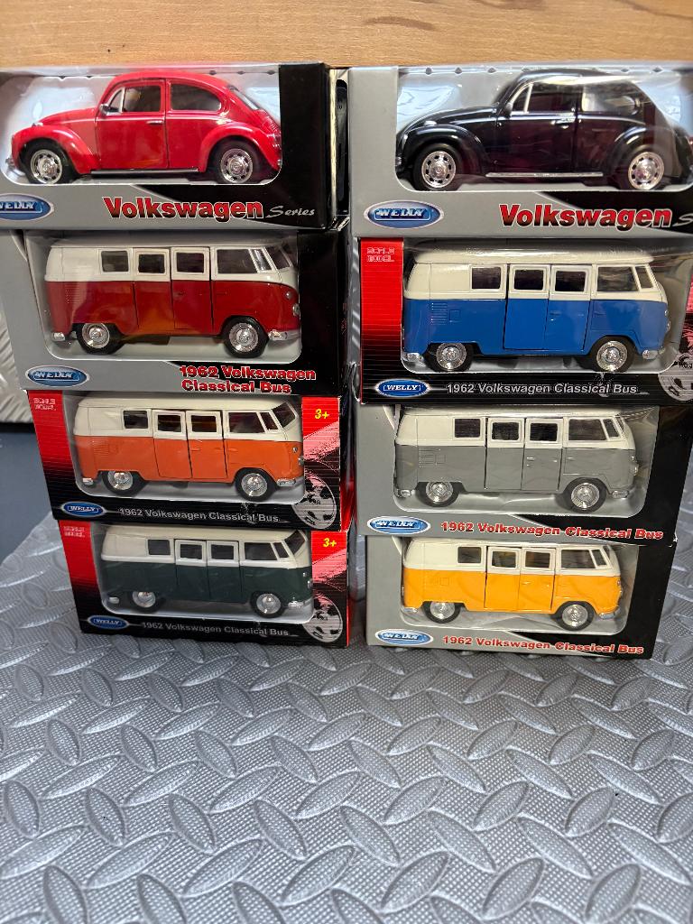 Volkswagen set van 8 modellen - WELLY 1/36, Verzenden, Nieuw, Bus of Vrachtwagen, Overige merken
