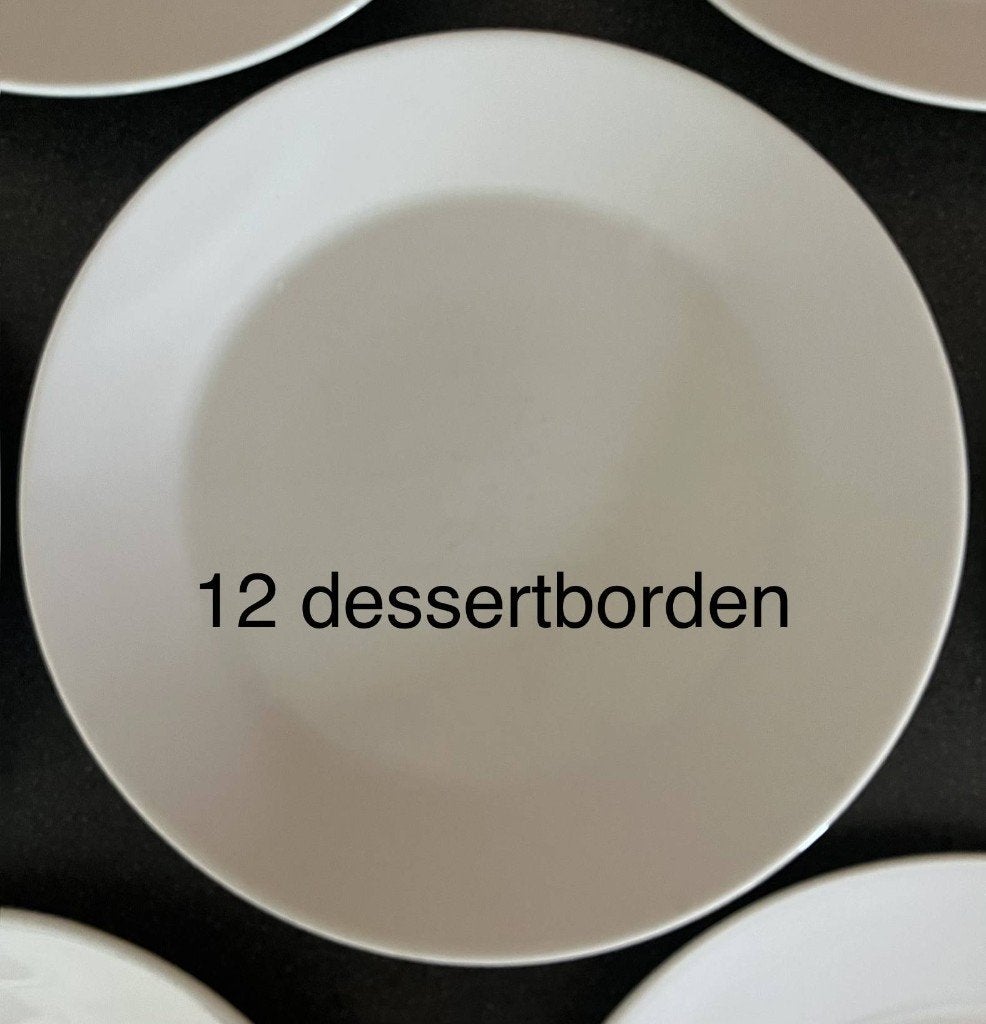 12 Witte dessertborden, Assiettes(s), Poterie, IKEA, Enlèvement