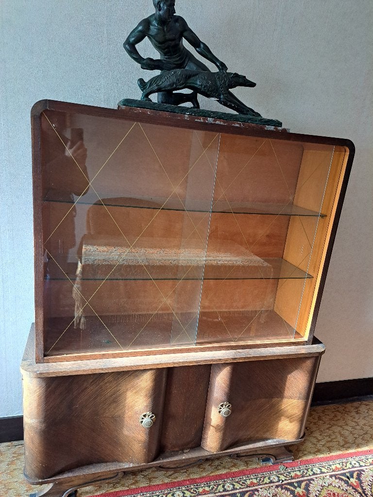 Art Deco  vitrinekast Jaren 1930 - 1950, Antiek en Kunst, Ophalen