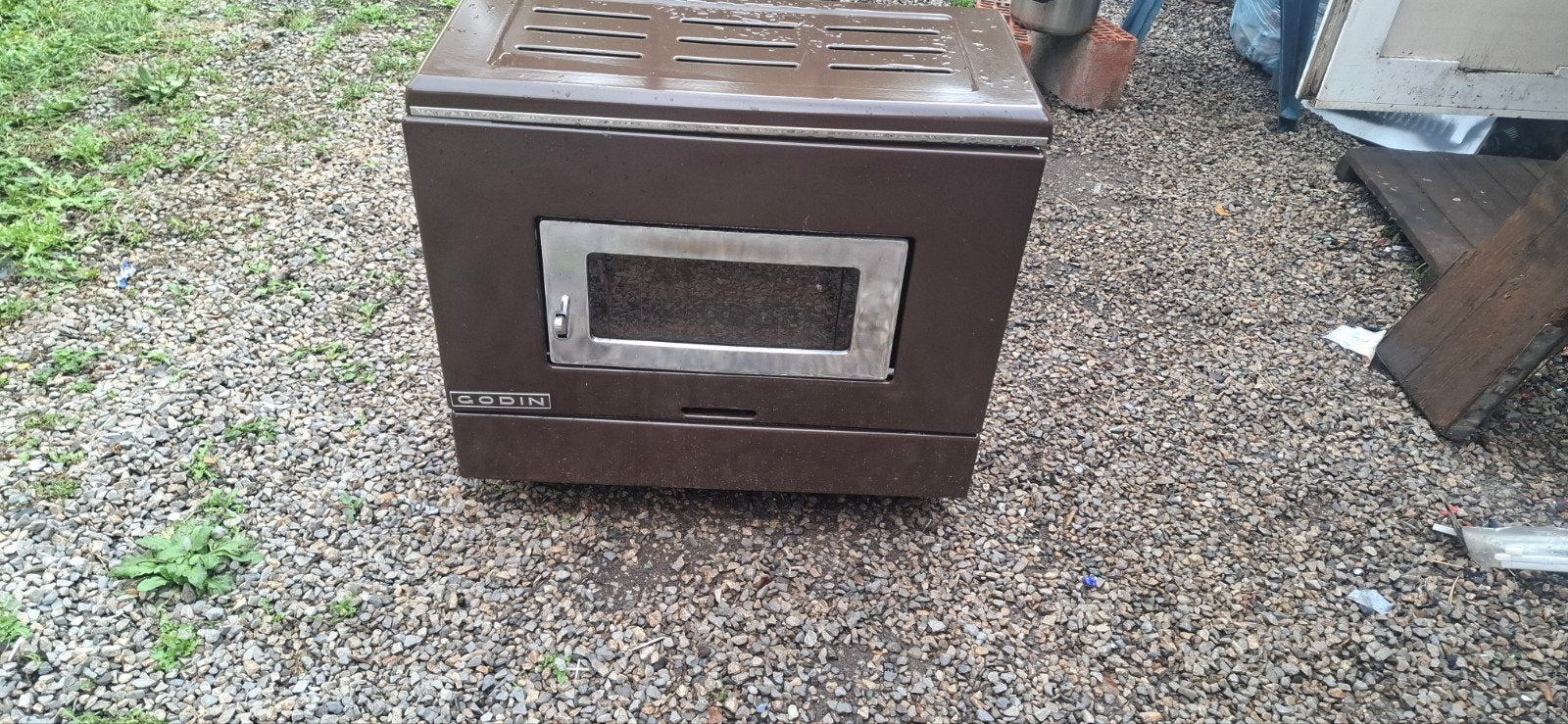 poêle godin. 10/12 kw . bois et charbon., Enlèvement, Utilisé