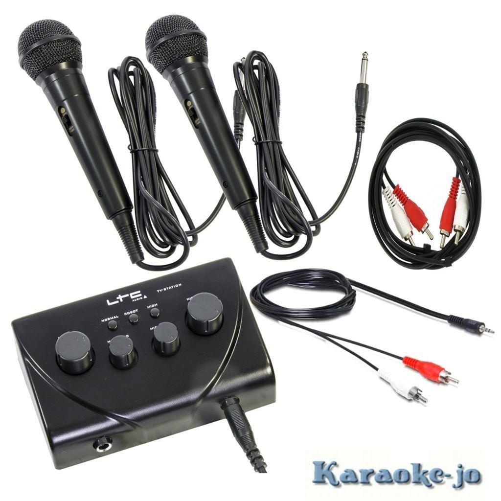 Complete karaoke mixer met echo en 2 microfoons, Enlèvement ou Envoi, Neuf, Micro(s)