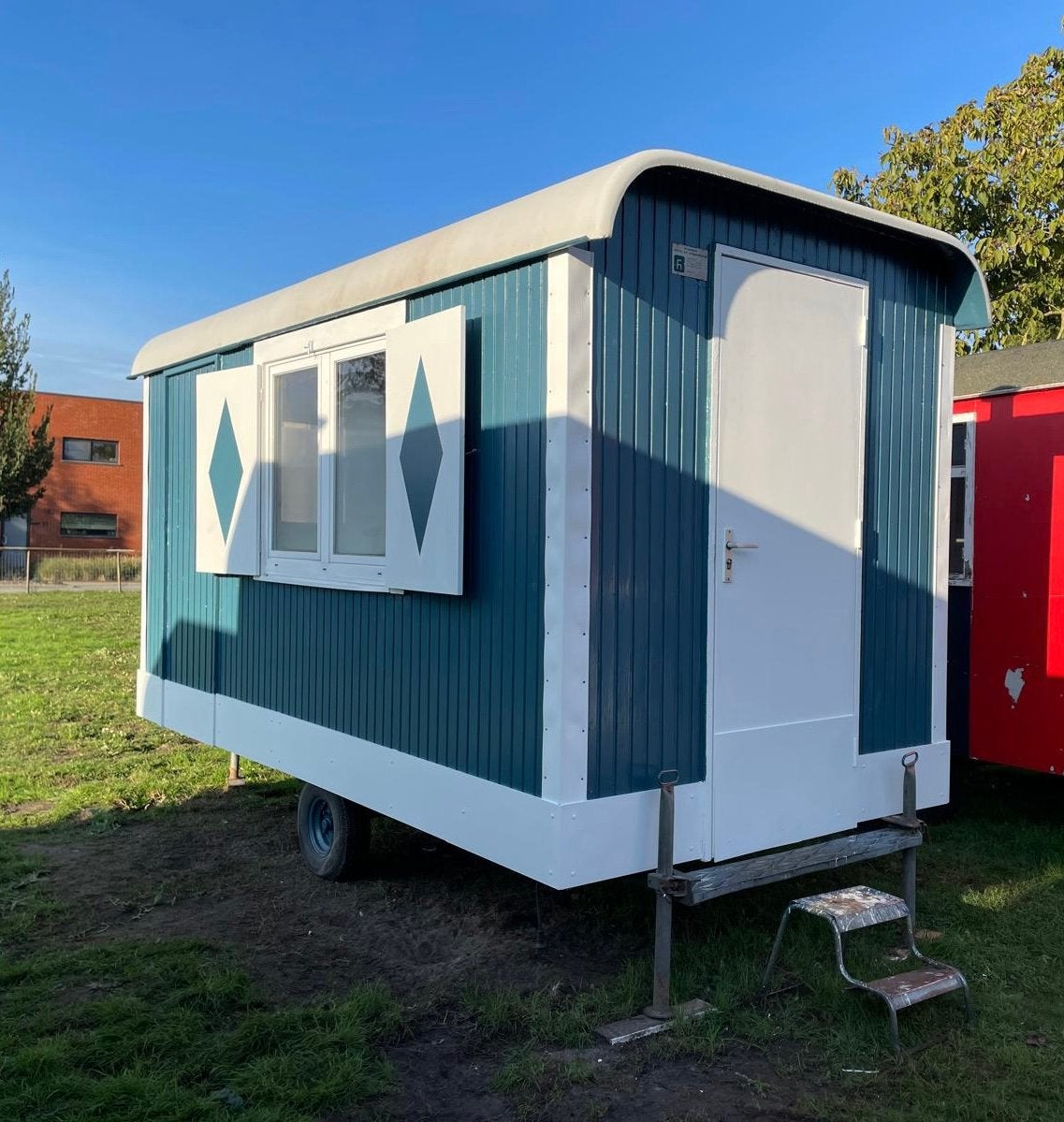 Pipowagen, bouwkeet, schaftkeet, Doe-het-zelf en Bouw, Ophalen, Gebruikt