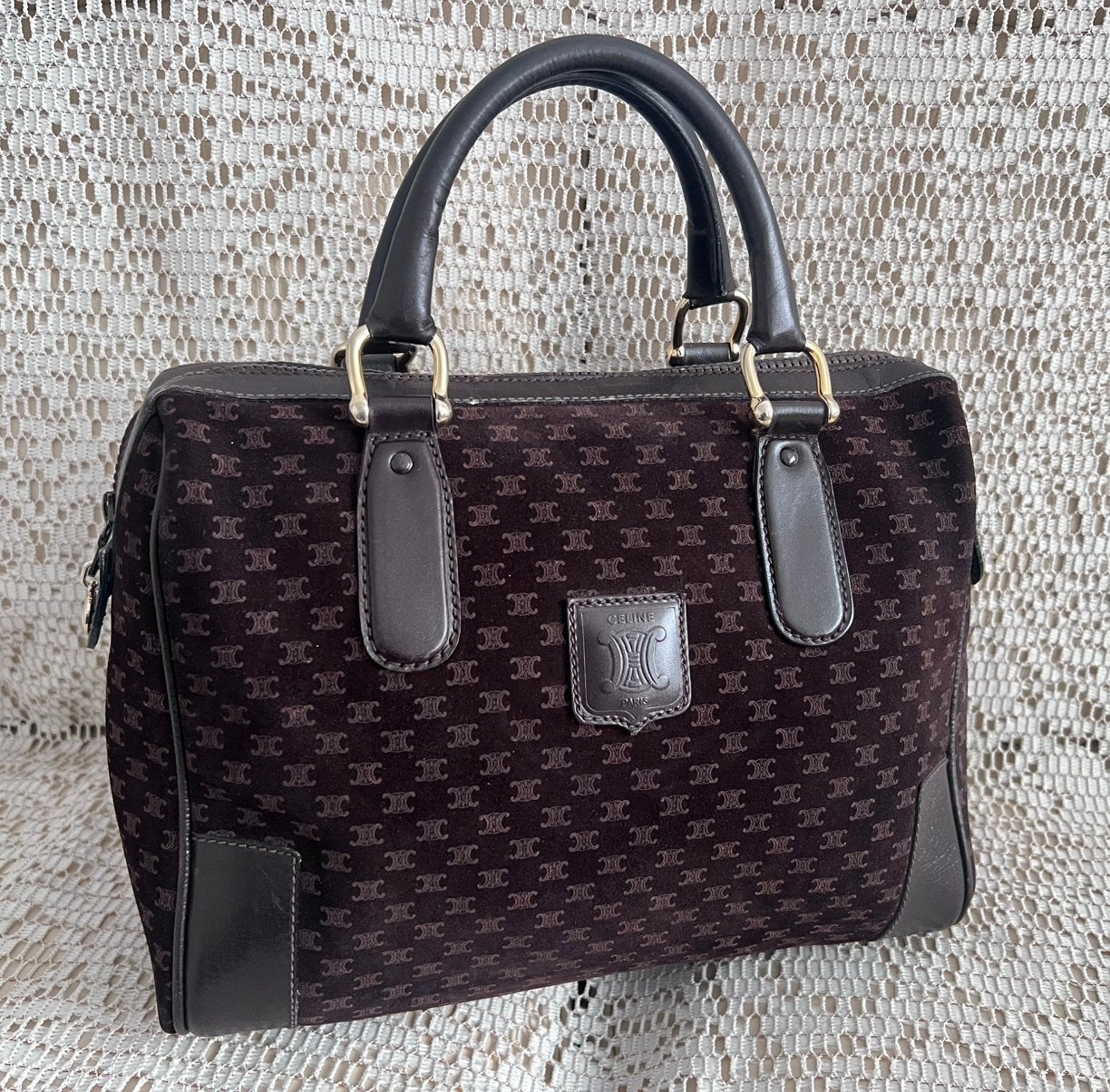 CÉLINE vintage bruine suède tas, Ophalen of Verzenden, Zo goed als nieuw