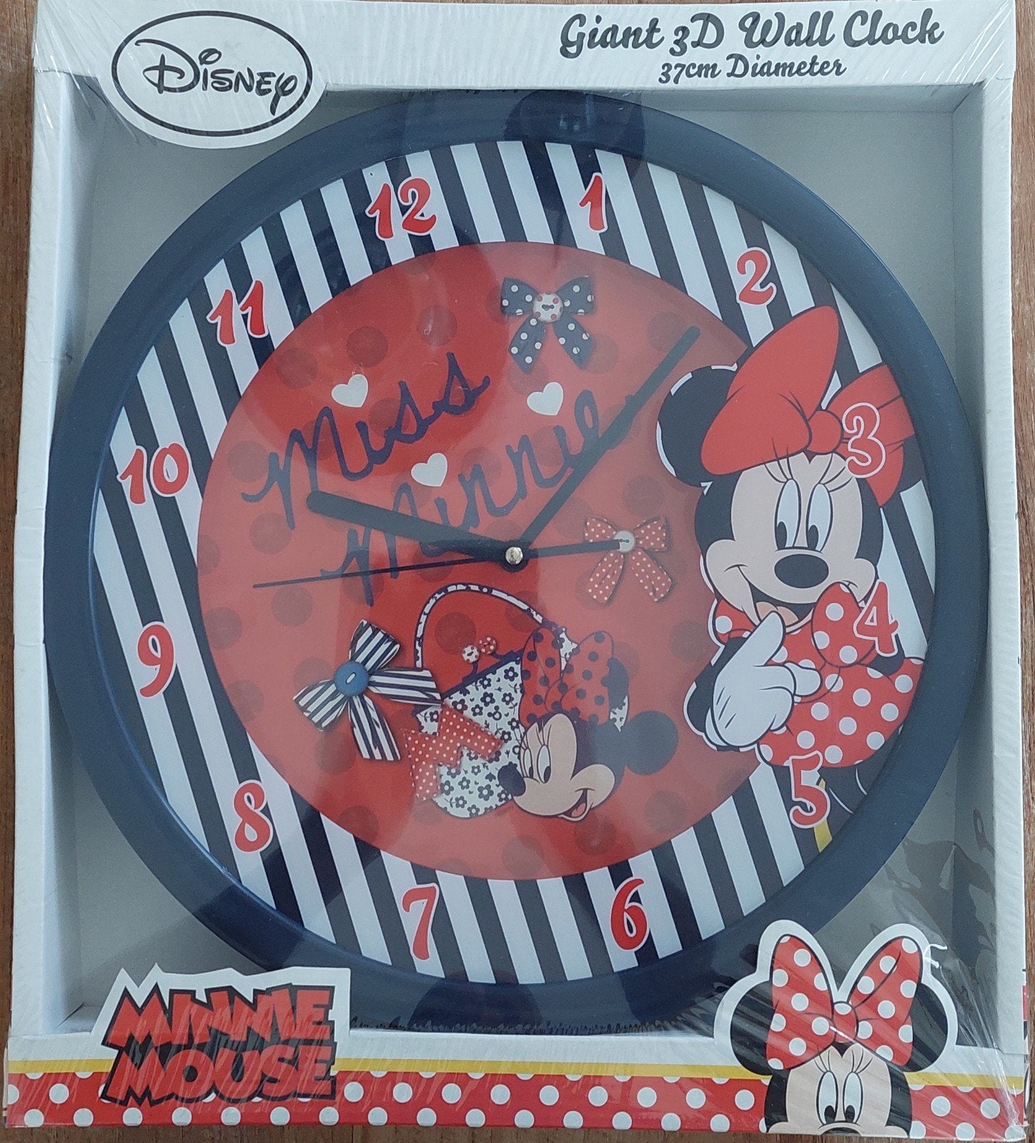 Grote Disney - Minnie Mouse wandklok (nieuw), Nieuw, Rood, Ophalen of Verzenden, Disney