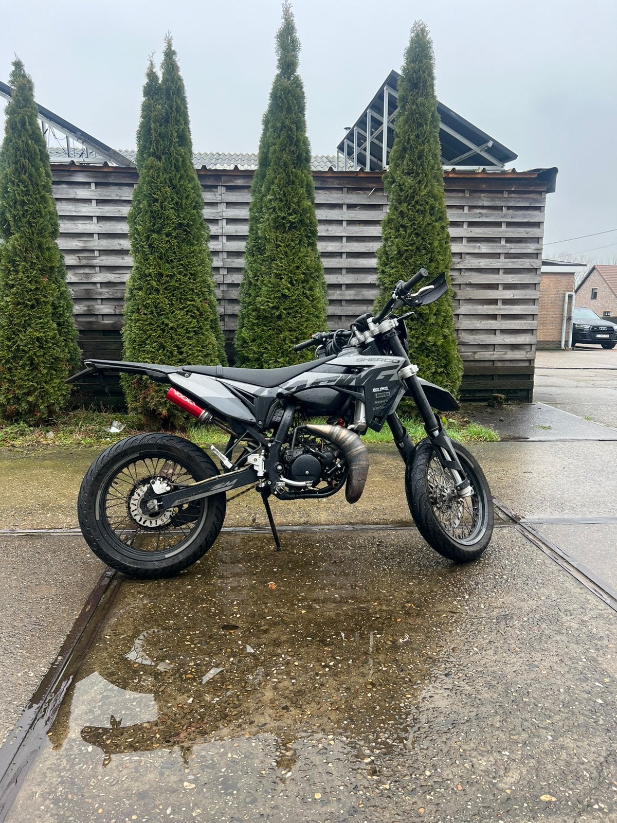 Sherco SM-RS Vocauitlaat + originele uitlaat en uitlaatbocht, Fietsen en Brommers, Zo goed als nieuw, 50 cc, Ophalen, Overige merken
