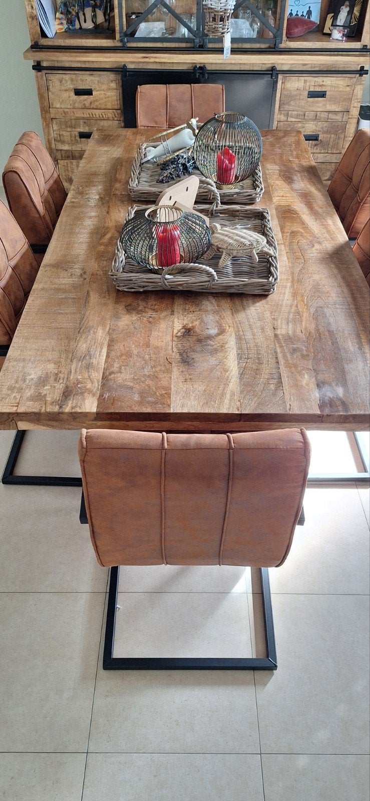 eettafel mangohout, Huis en Inrichting, Ophalen, Zo goed als nieuw