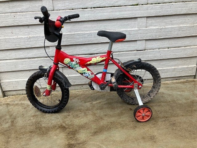 kinderfiets met zijwieltjes, Ophalen, Zijwieltjes, Gebruikt, Velgrem