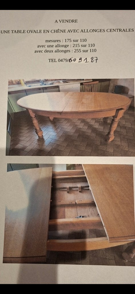 Table Ovale en chêne, Maison & Meubles, Chêne brun, Comme neuf, 100 à 150 cm, Enlèvement