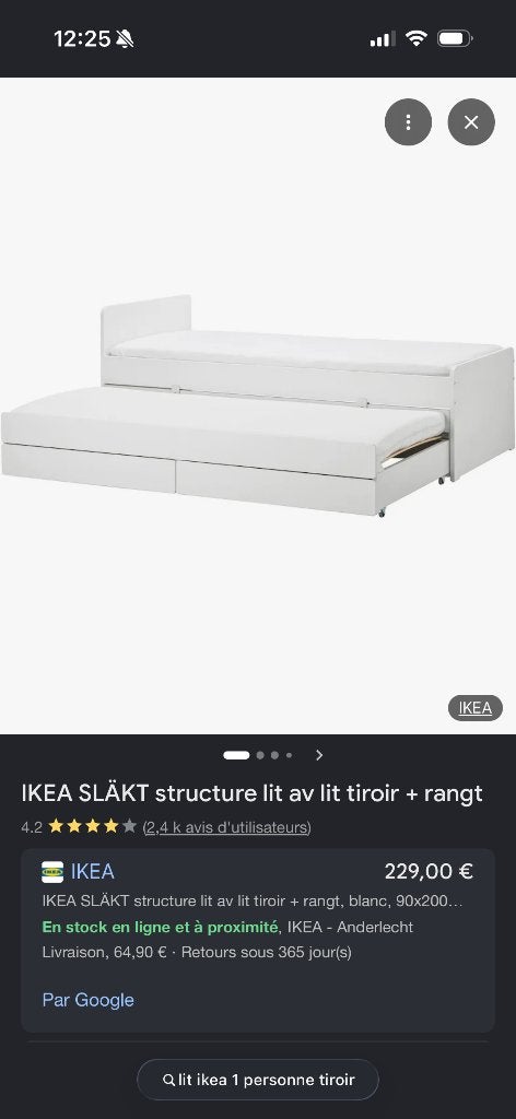 Lit slakt impeccable, 90 cm, Enlèvement, IKEA, 200 cm