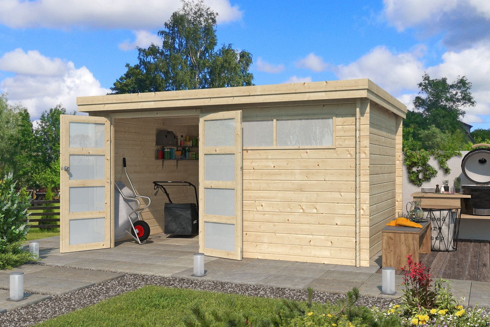 Abri de jardin Abri de jardin Abri de jardin Oregon 415x295, Enlèvement ou Envoi, Neuf, Bois, Remise à vélos