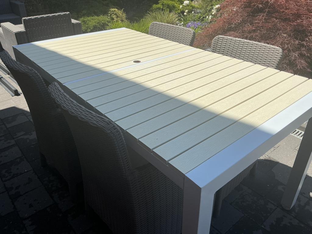 Tafel +4 stoelen Allibert, Ophalen, Zo goed als nieuw, Aluminium