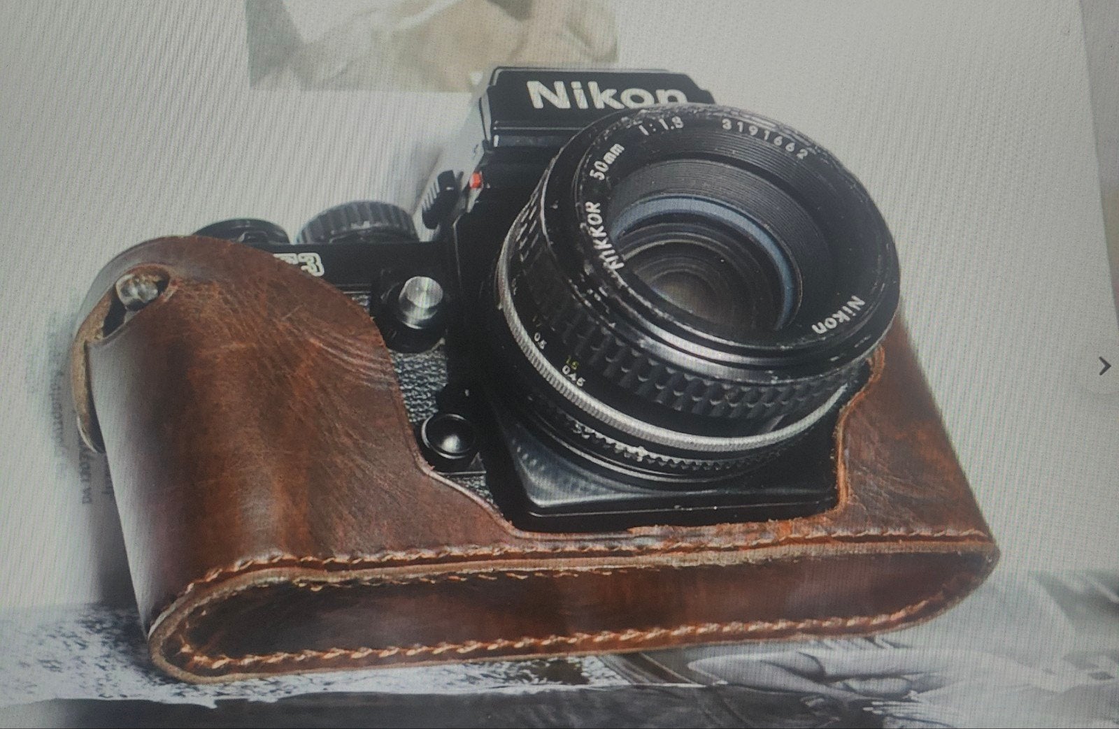 Lederen camerahoes Nikon F3, Audio, Tv en Foto, Ophalen of Verzenden, Zo goed als nieuw, Nikon