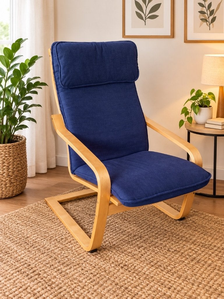 Fauteuil relax POÄNG en bleu foncé à vendre, Enlèvement