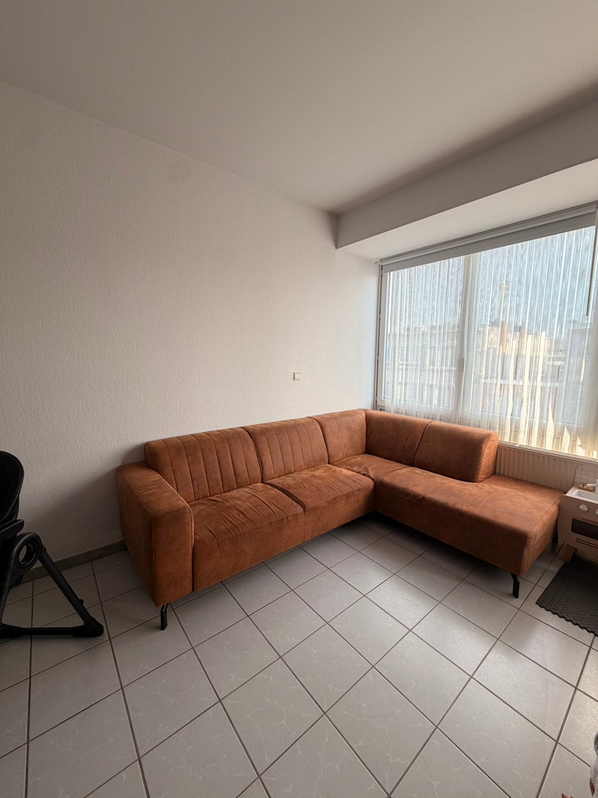 Zetel cognac kleur, Huis en Inrichting, Ophalen, Gebruikt