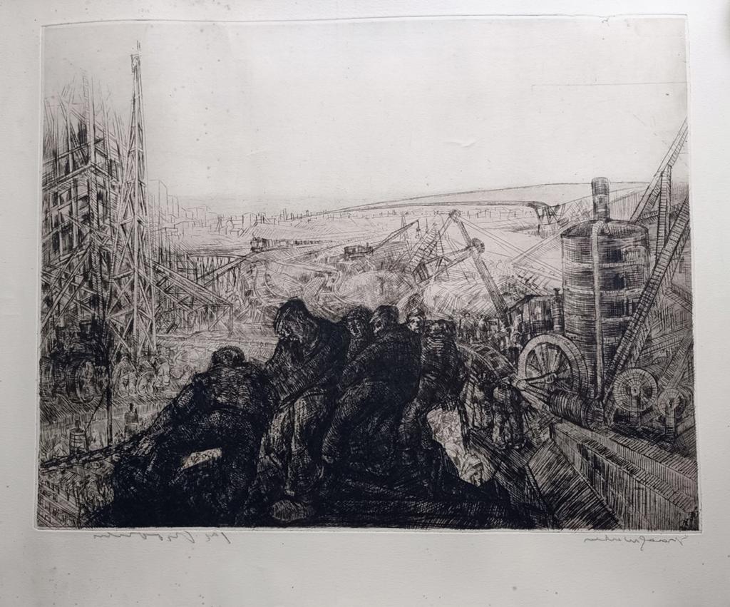Ets Jacques Boonen 'Graafwerken', Ophalen of Verzenden, Ets