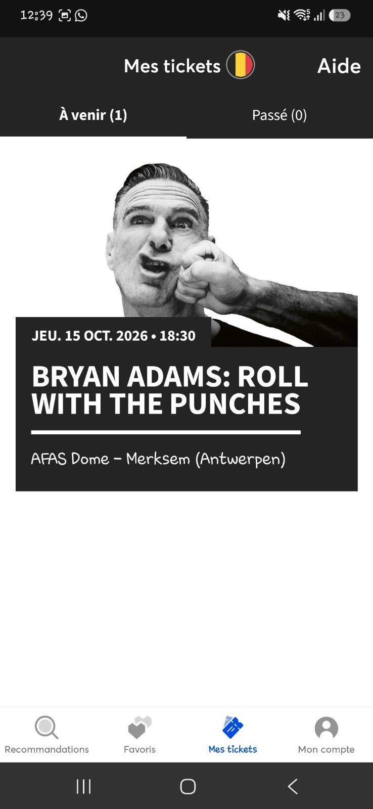 Concert van Bryan Adams op 15 oktober 2026, Eén persoon, Overige soorten, Overige typen