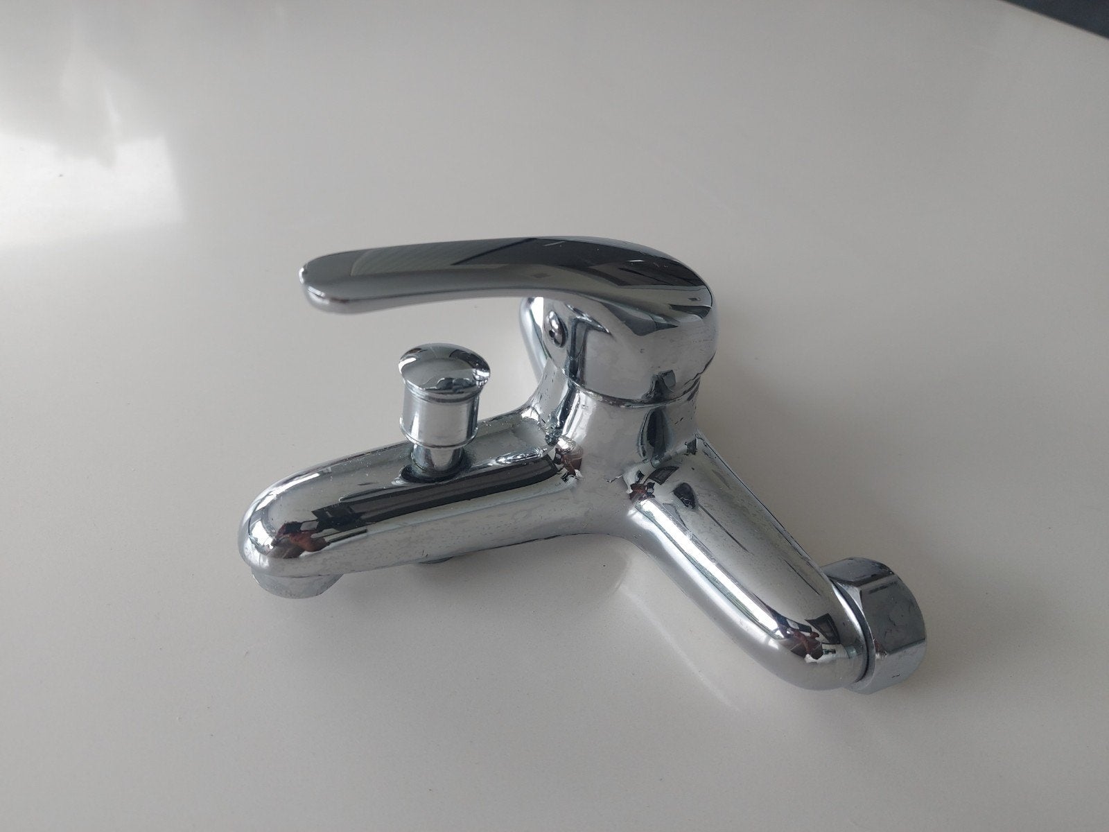 Badkraan en handsproeier met flexibele darm, Ophalen of Verzenden, Gebruikt, Chroom, Kraan