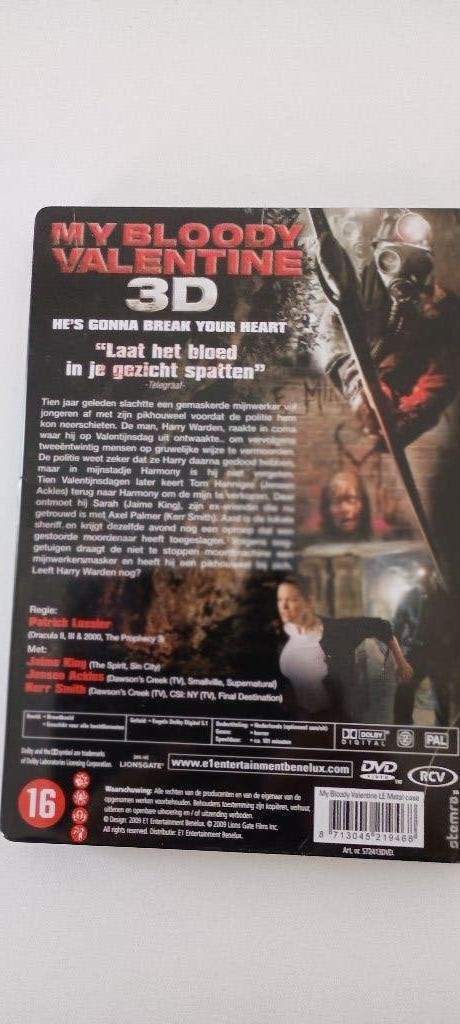 Dvd horror My Bloody Valentine 3D, Cd's en Dvd's, Vanaf 16 jaar, Speciale editie, Ophalen of Verzenden, Gebruikt