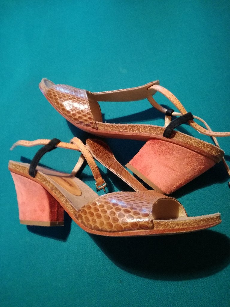 Malìparmi Designer Sandalen Python-look & Suède Maat 38, Kleding | Dames, Schoenen, Ophalen, Sandalen of Muiltjes, Zo goed als nieuw
