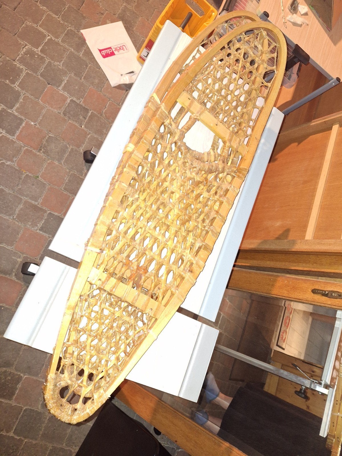 Antieke houten sneeuwschoenen – Prachtige vintage wanddecora, Ophalen