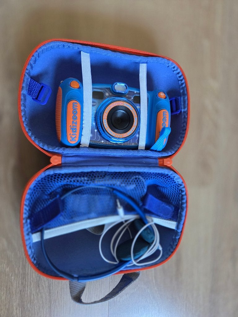 vtech kidizoom blauw zgan fototoestel met hoes, Ophalen of Verzenden, Zo goed als nieuw