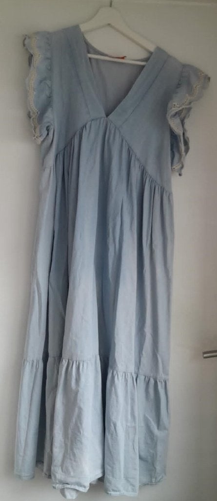 Jurk Perla bella, Maat 42/44 (L), Zo goed als nieuw, Verzenden, Blauw
