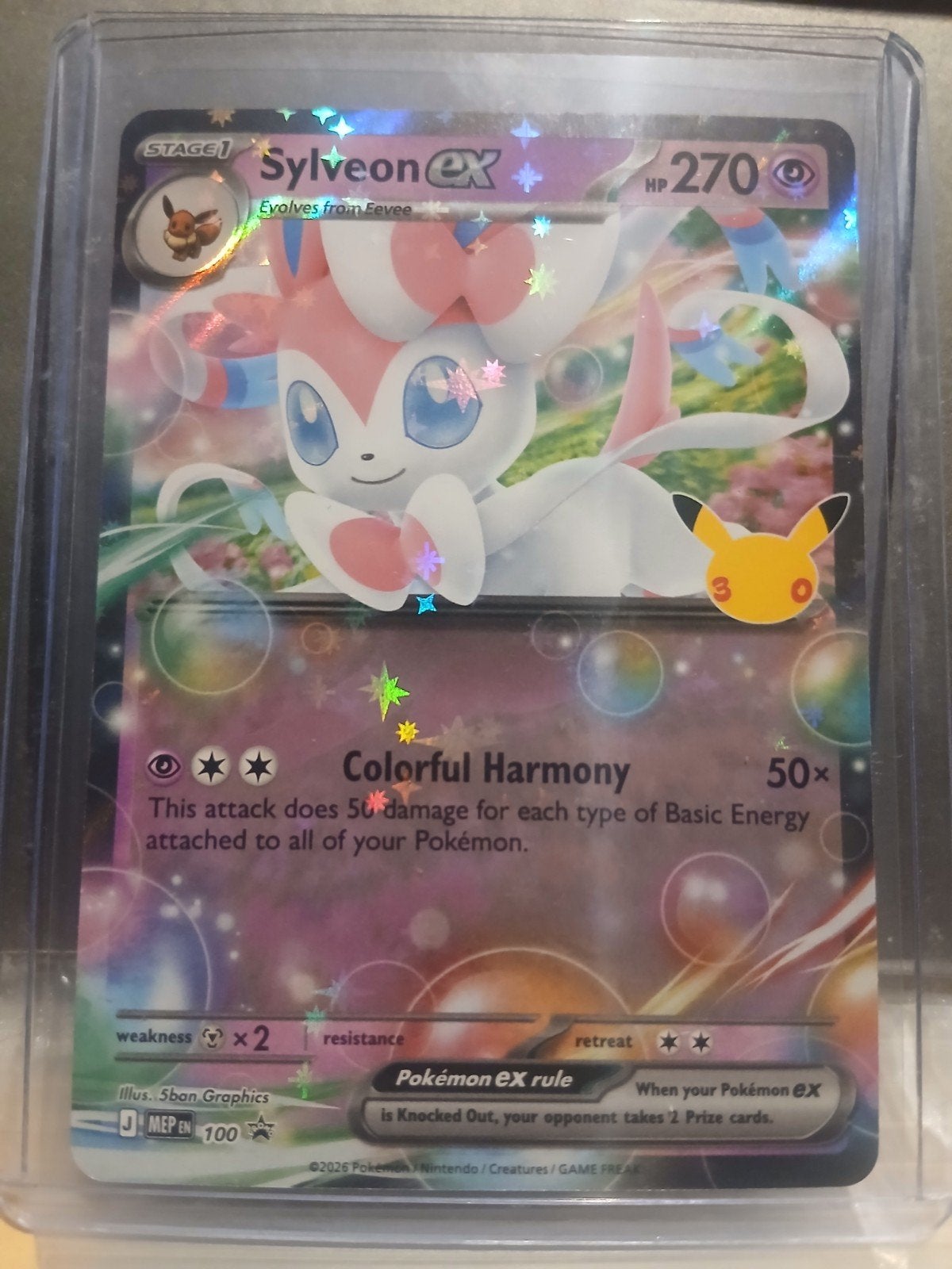 sylveon ex 100 pokemon mega evolutions promo, Hobby en Vrije tijd, Ophalen of Verzenden, Nieuw, Losse kaart, Foil