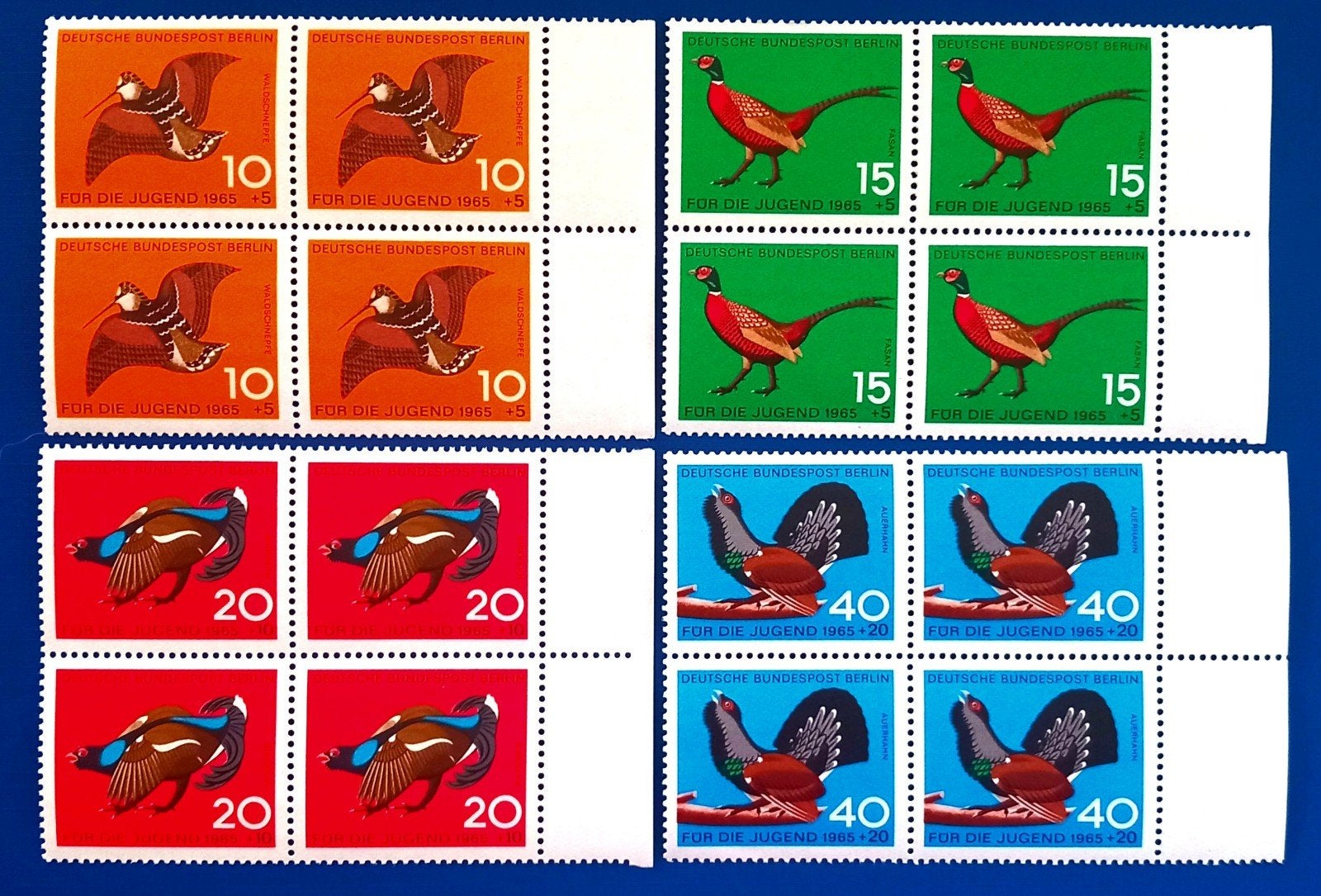R F.A. 1965 Animaux 2 - Gibier à plumes MNH **, Envoi, RFA, Non oblitéré