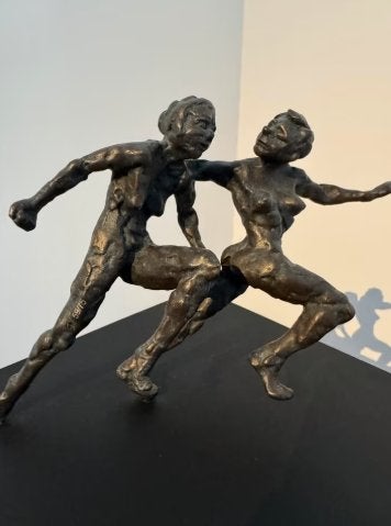 Brons "Connected" van Jacques Vanroose, Zwart, 115 cm, Beeld, Ophalen of Verzenden