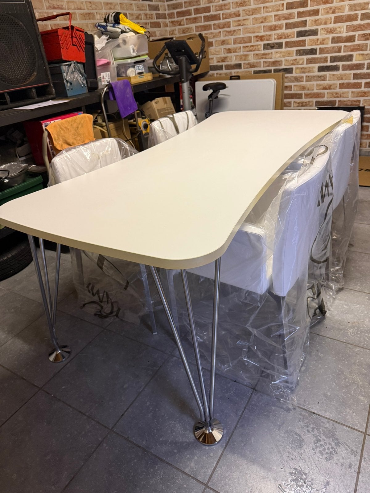 Table Kartell Max (Design Ferruccio Laviani) — Blanc/Chrome, Enlèvement