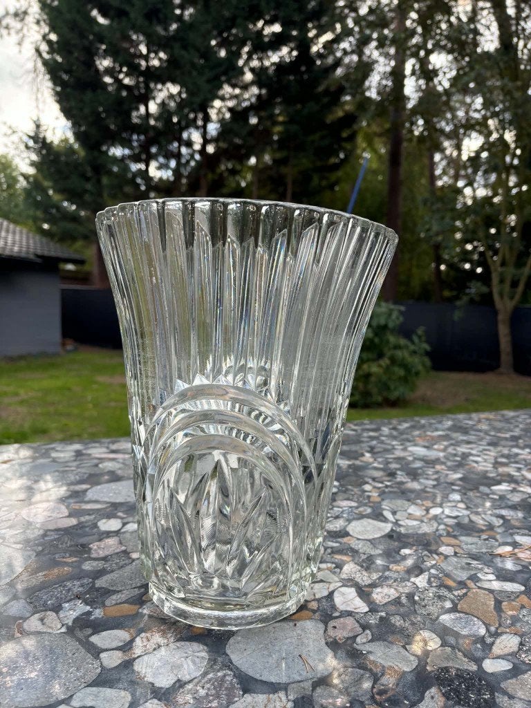 Prachtige Vintage Kristallen / Persglazen Vaas – Art Deco, Ophalen of Verzenden