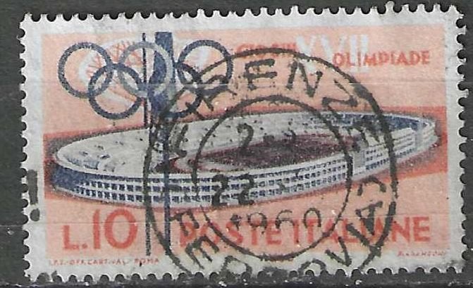 Italie 1960 - Yvert 813 - Stade olympique (ST), Envoi, Affranchi
