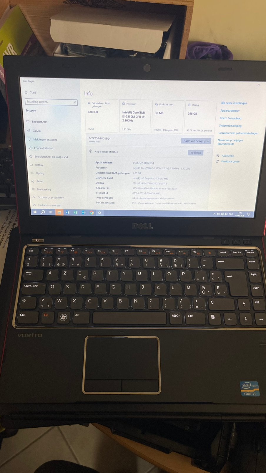 Dell Vostro V131 Rood, Computers en Software, Gebruikt, HDD, 2 tot 3 Ghz, 13 inch