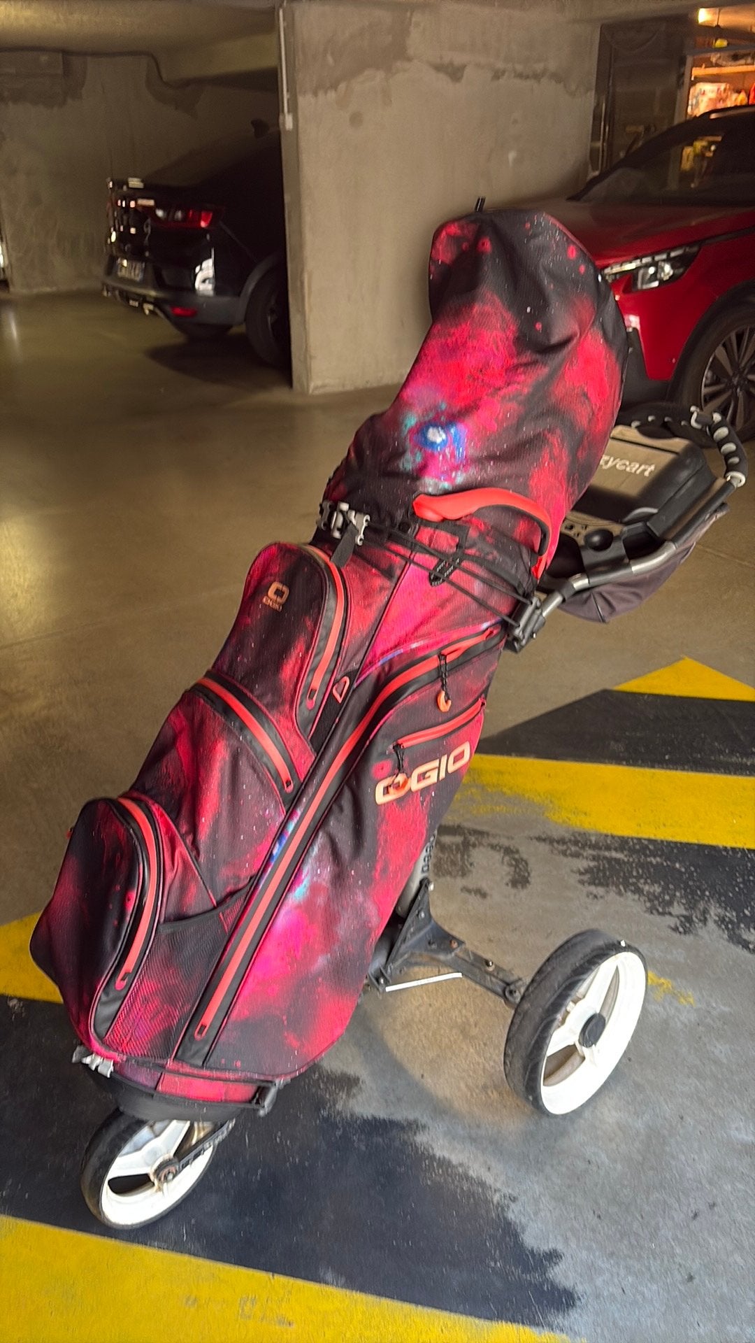 Golfclubs + tas + kar, Ophalen, Zo goed als nieuw, Ping