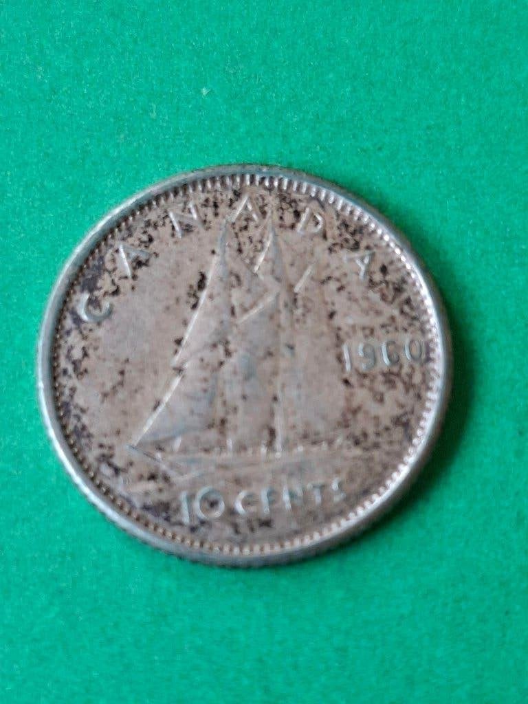 1960 Canada 10 cents en argent Elizabeth II, Envoi, Amérique du Nord, Monnaie en vrac, Argent
