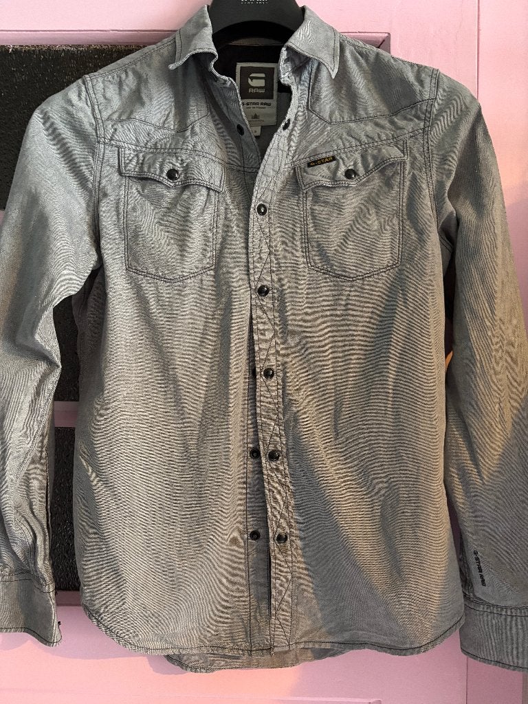 G-Star Grijs Hemd, Kleding | Dames, Blouses en Tunieken, Ophalen of Verzenden, Zo goed als nieuw, G-Star, Maat 36 (S)