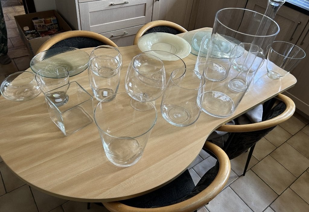 Lot glazen vazen en schalen, Ophalen, Nieuw, Glas
