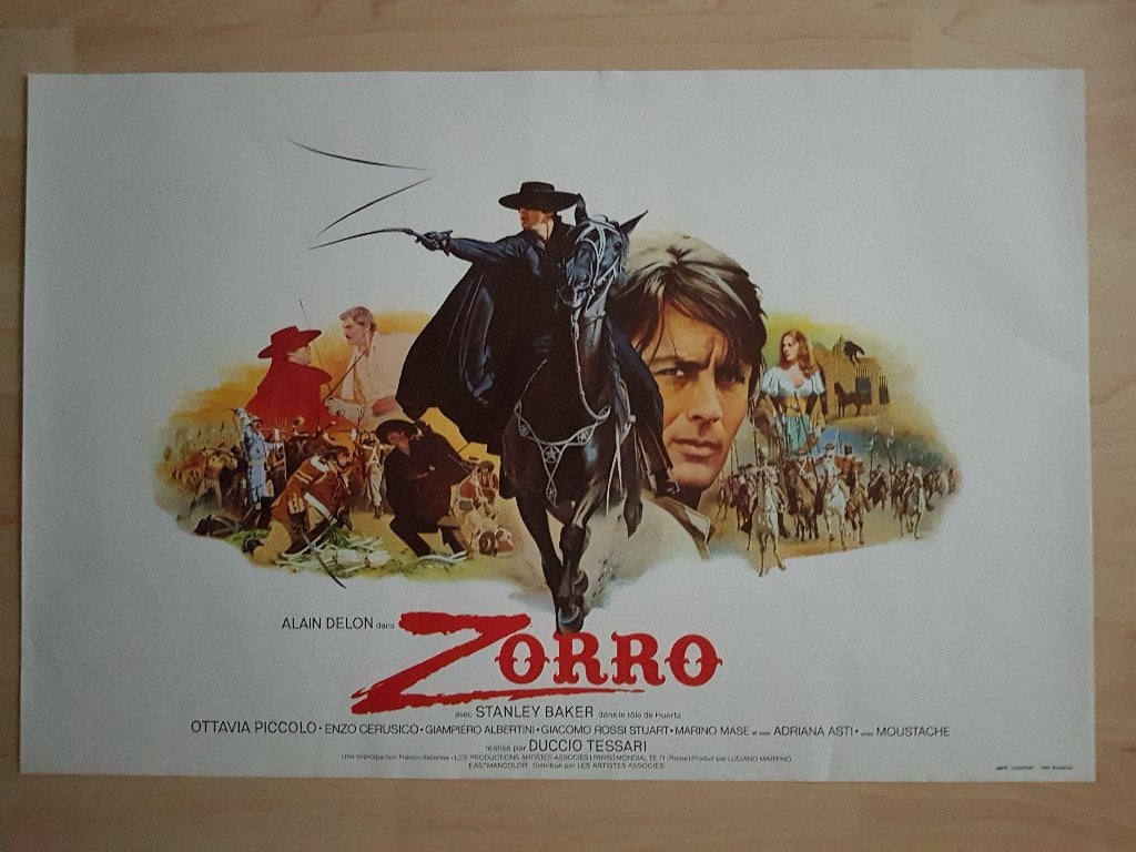filmaffiche Alain Delon Zorro 1975 cinema poster filmposter, Verzamelen, Posters, Rechthoekig Liggend, Ophalen of Verzenden, Zo goed als nieuw