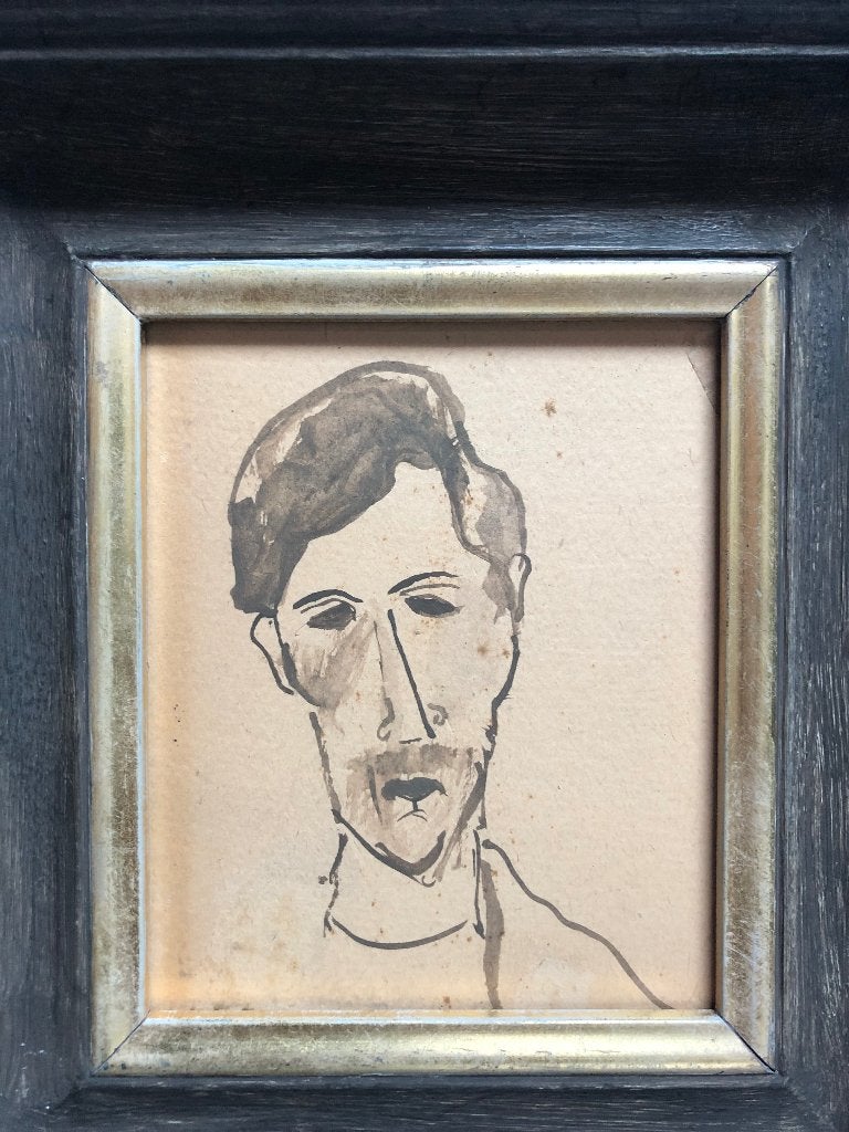 Schilderij kunst, Portrait ou Personnes, Enlèvement ou Envoi, Technique mixte, Encadré