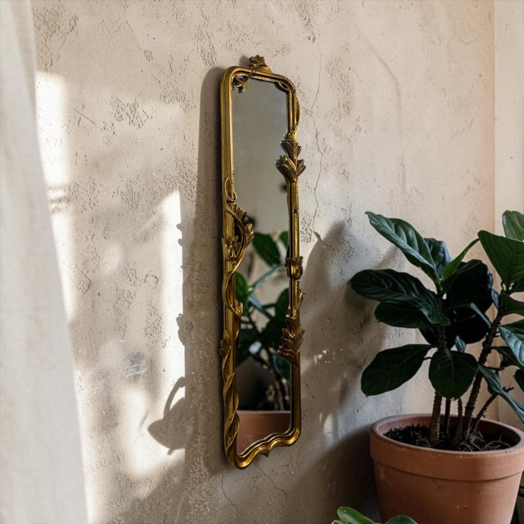 Miroir mural doré vintage, Antiquités & Art, Antiquités | Miroirs, Envoi